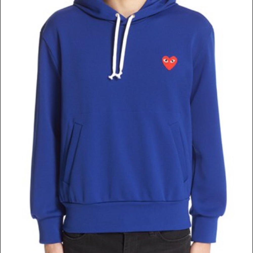 Comme des garcons blue pull over hoodie