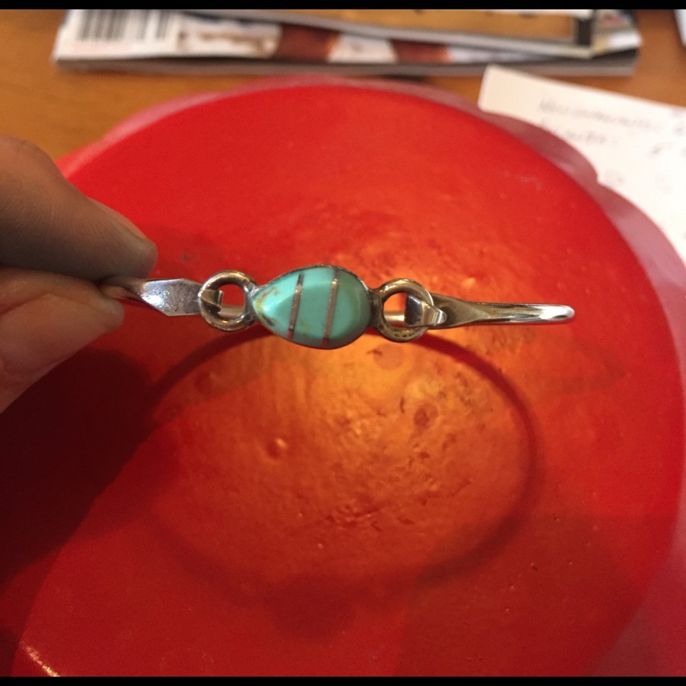 Silver/Turquoise Bangle Bracelet - image 1
