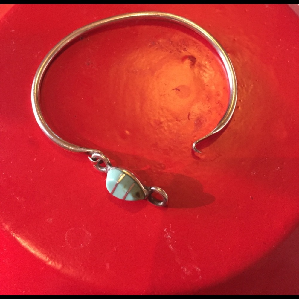 Silver/Turquoise Bangle Bracelet - image 3