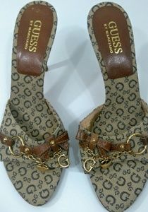 GUESS heels sandals logo design