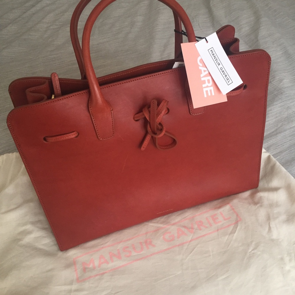 Mansur Gavriel Large Sun Leather Tote Bag - Picture 3 of 8