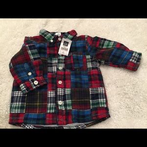 Baby Gap 3-6 month lined plaid shirt
