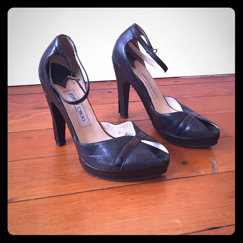 Jimmy Choo peep-toe heels Eur 37/US 7