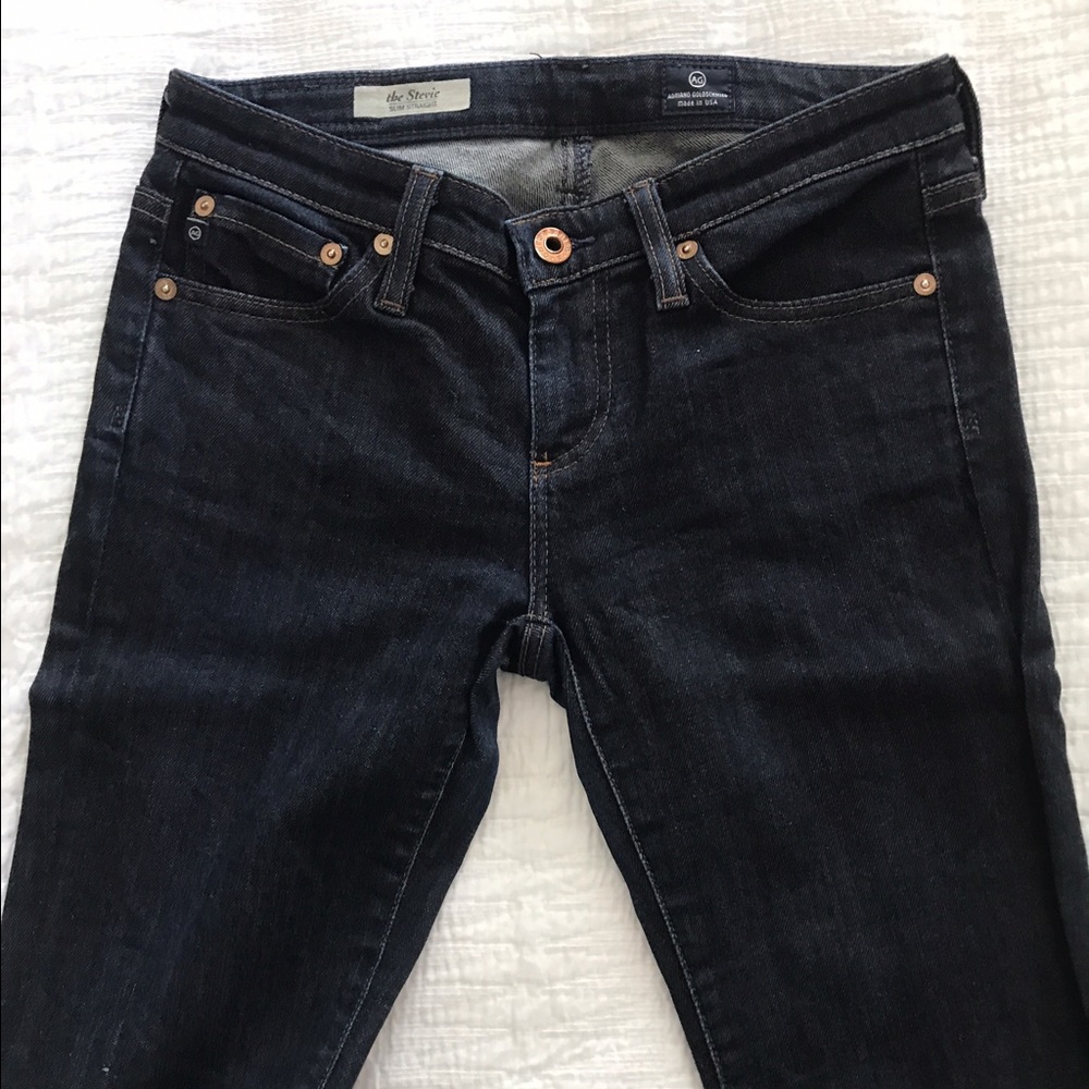 AG Adriano Goldschmied slim straight blue jeans