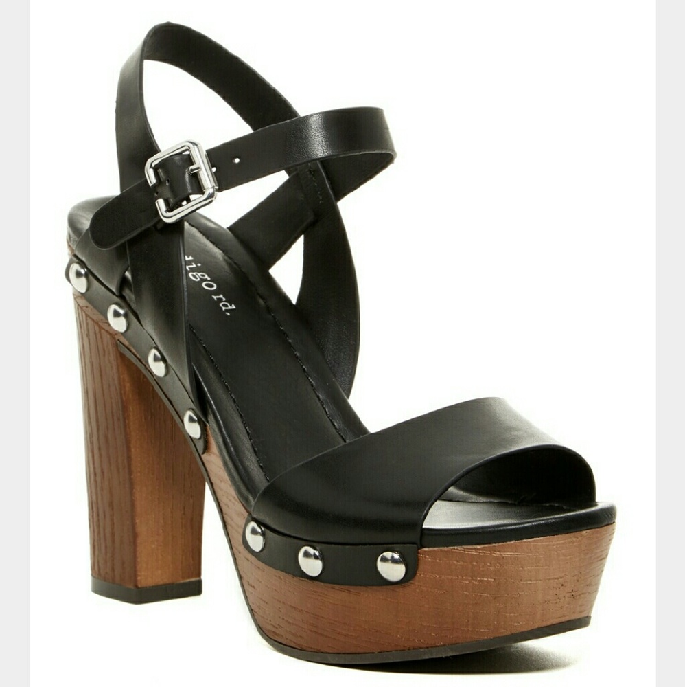 Indigo Kiana Women Open Toe Black Platform Heel