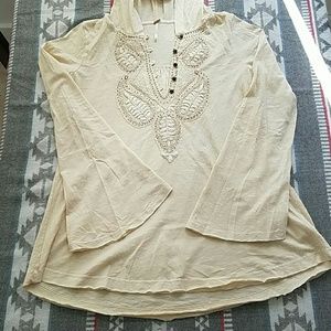 Free People Hooded shirt with bell sleeves