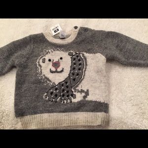 Baby Gap grey Polar Bear wool sweater