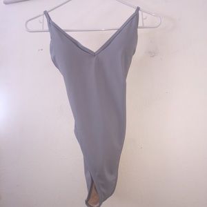 Grey one piece bathing suit