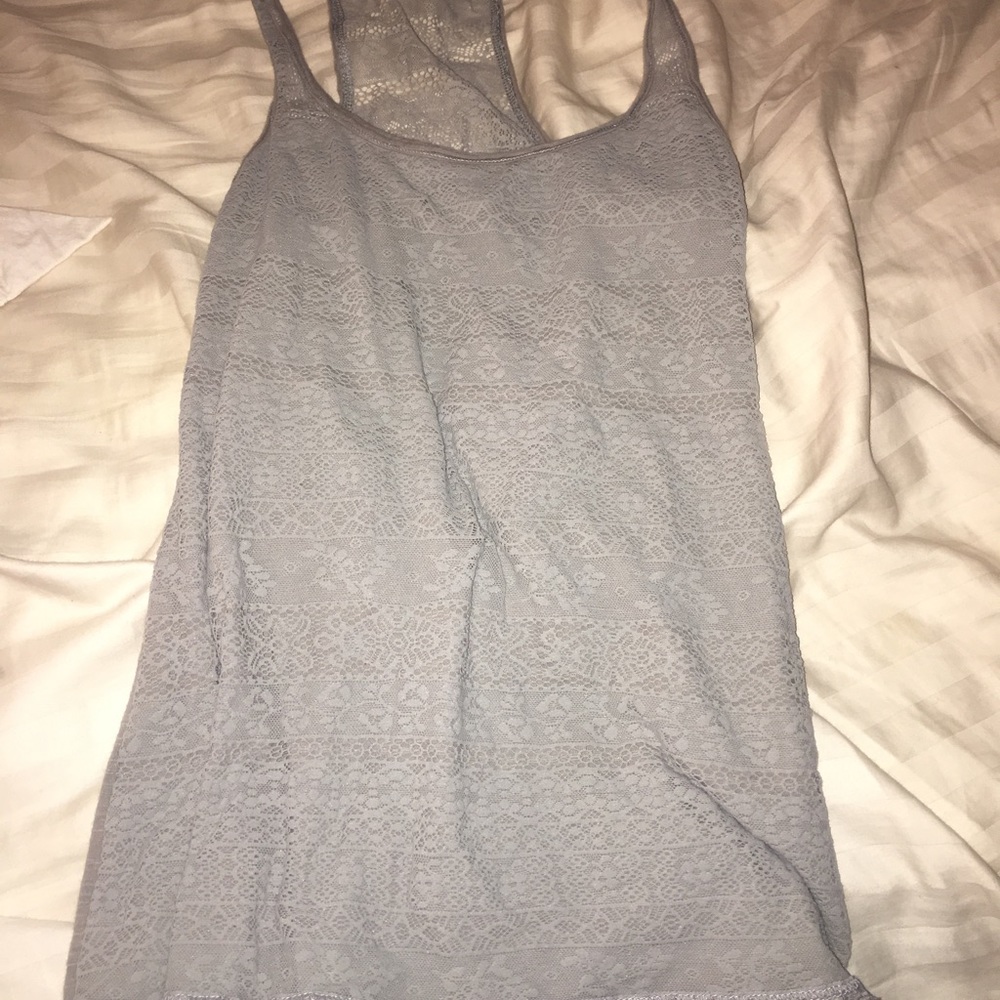 Grey lace tank