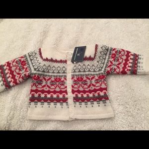 Baby Gap red, cream and grey wool sweater.