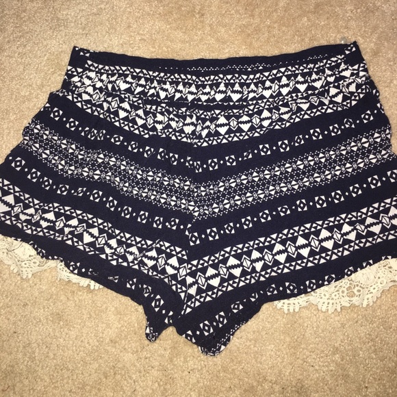 Navy and white patterned shorts - Picture 1 of 1
