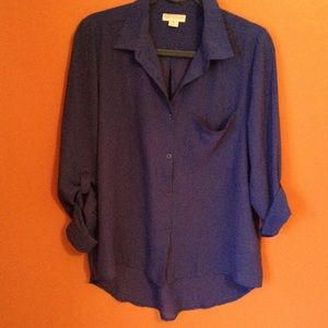 Blue sheer blouse