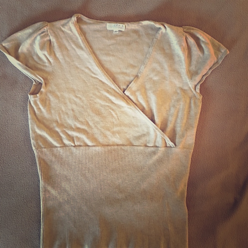 Tan capped sleeve summer sweater