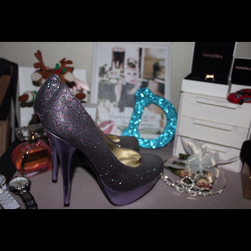Purple Glitter Heels