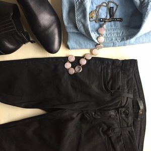 Joe's Ruched Ankle Skinny in Jet Black