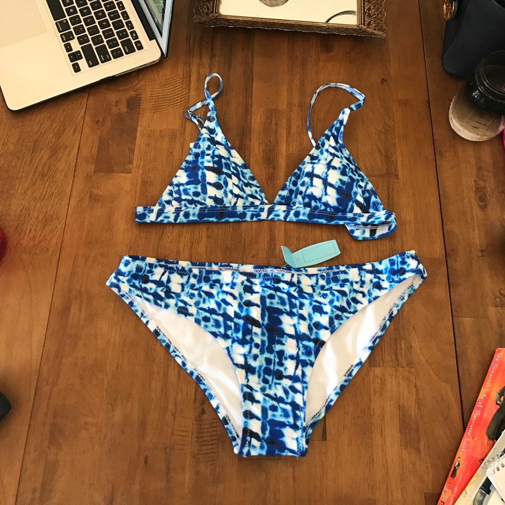 Cupshe Deep Water Ocean Bikini Set