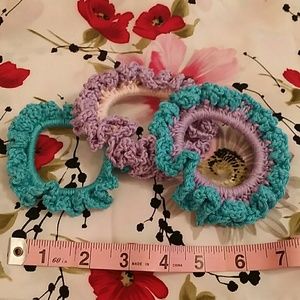 Beautiful Crocheted Cotton Scrunchie Set!!