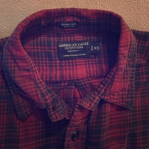 Men's American Eagle brushed twill plaid flannel