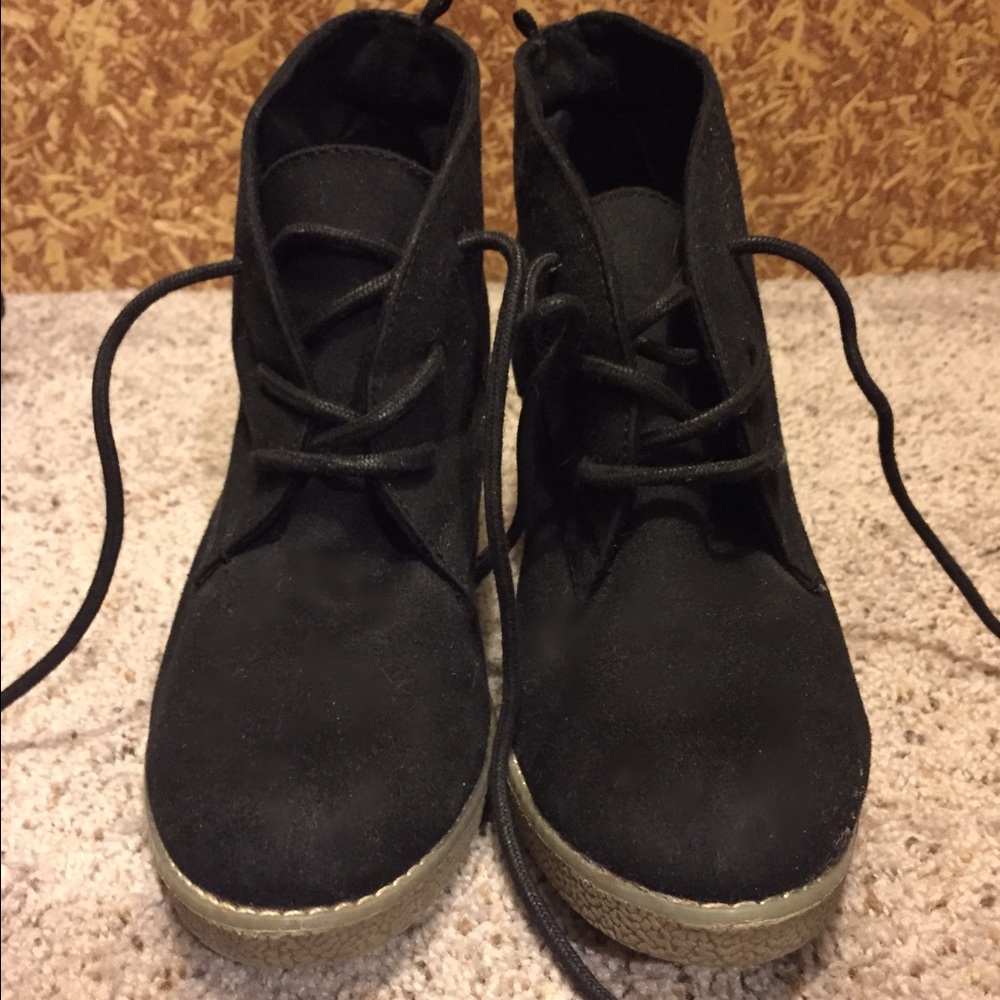 Black Lace up Booties