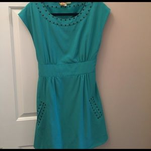 GIANNI BINI TEAL DRESS  with bronze studs SIZE 6!!
