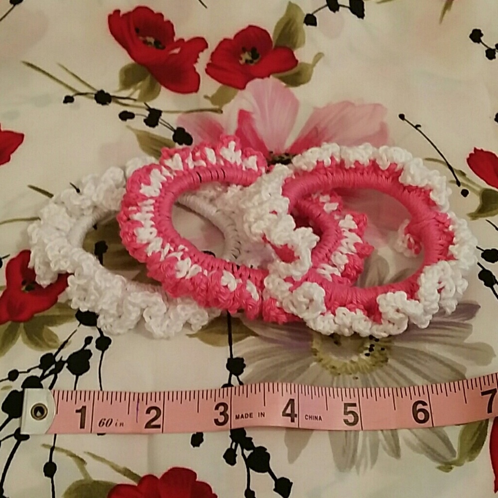 Beautiful Crocheted Cotton Scrunchie Set!!
