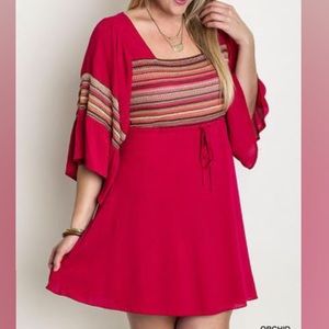 Criss Cross Fuchsia Dress (XL 1x)