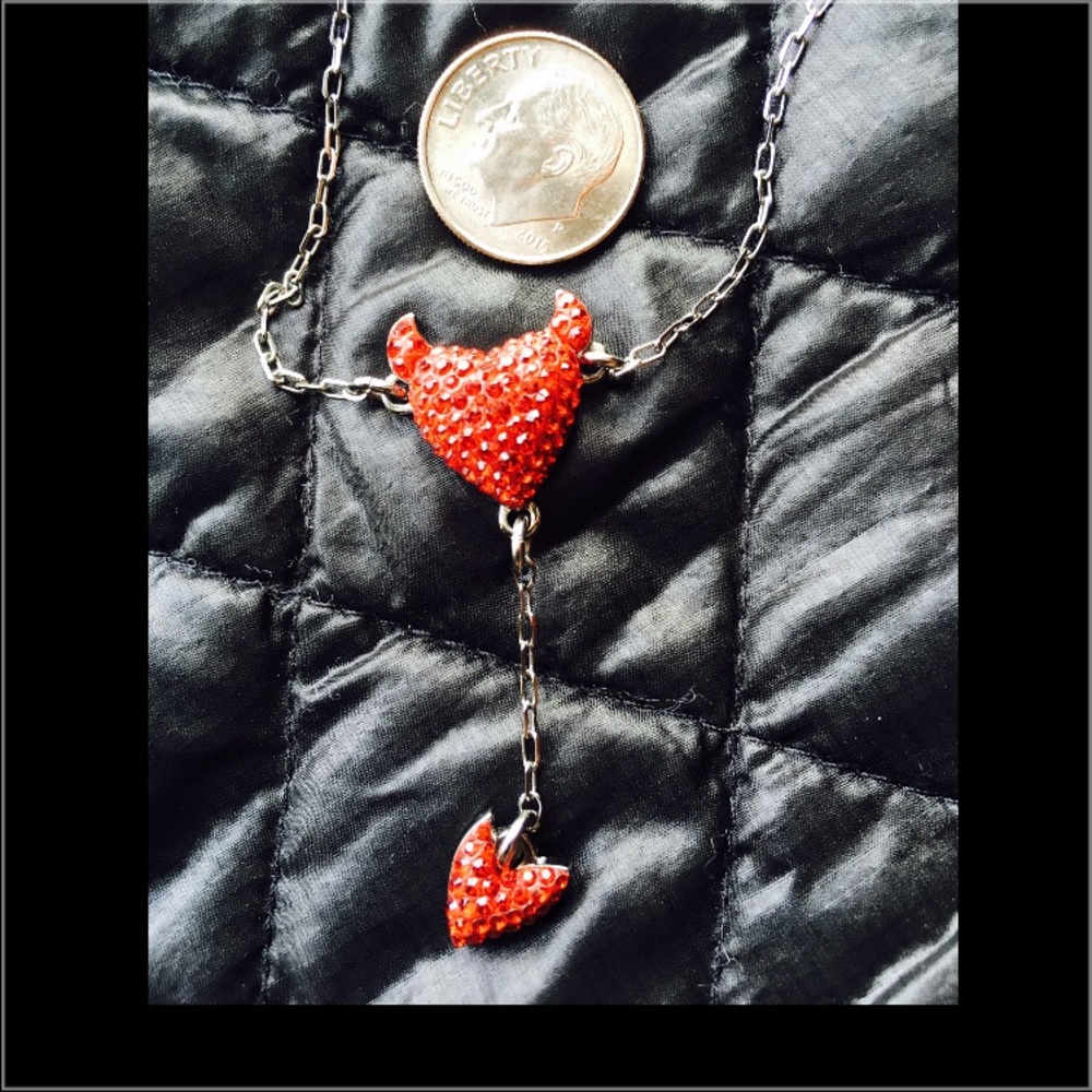 Swarovski Crystal devil heart necklace!