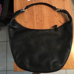 DVF BLACK LEATHER HOBO BAG