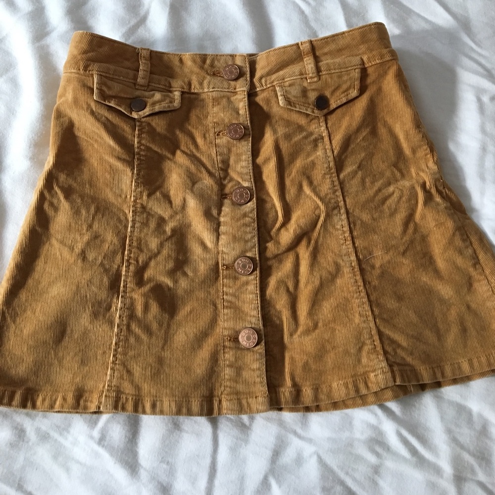 Burnt yellow a-line skirt - Picture 1 of 2