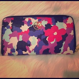 Tory Burch Floral Leather Wallet