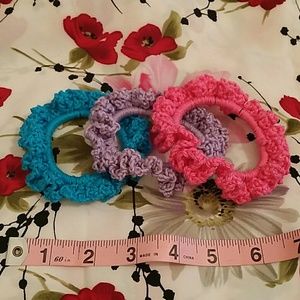 Beautiful Crocheted Cotton Scrunchie Set!!
