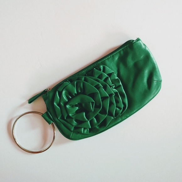 Adorable Faux Leather Wristlet with Flower Detail - Picture 1 of 3