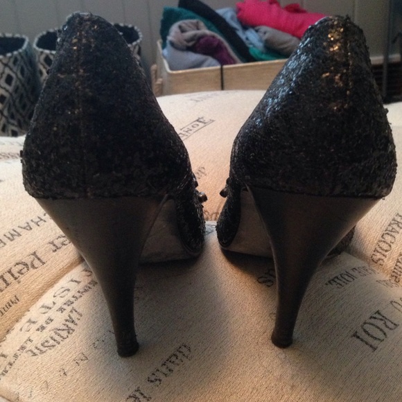 Nana black sparkle heels size 7 - Picture 3 of 6