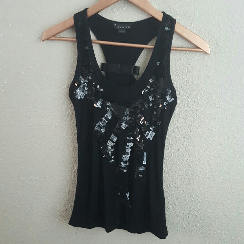 Sequin bow tank