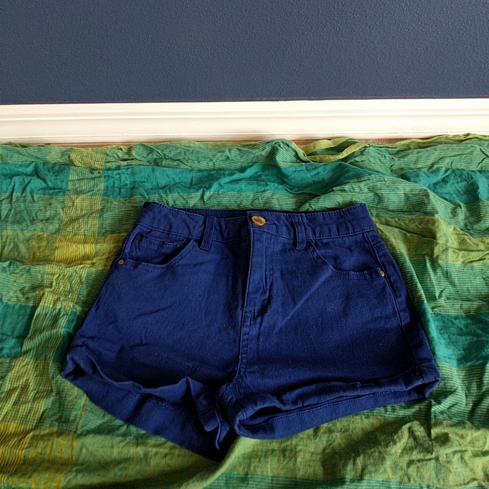 Royal blue high waist shorts