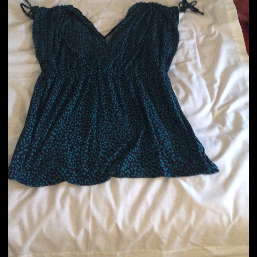 V-Neck and V Back Tunic with Elastic Waistband!