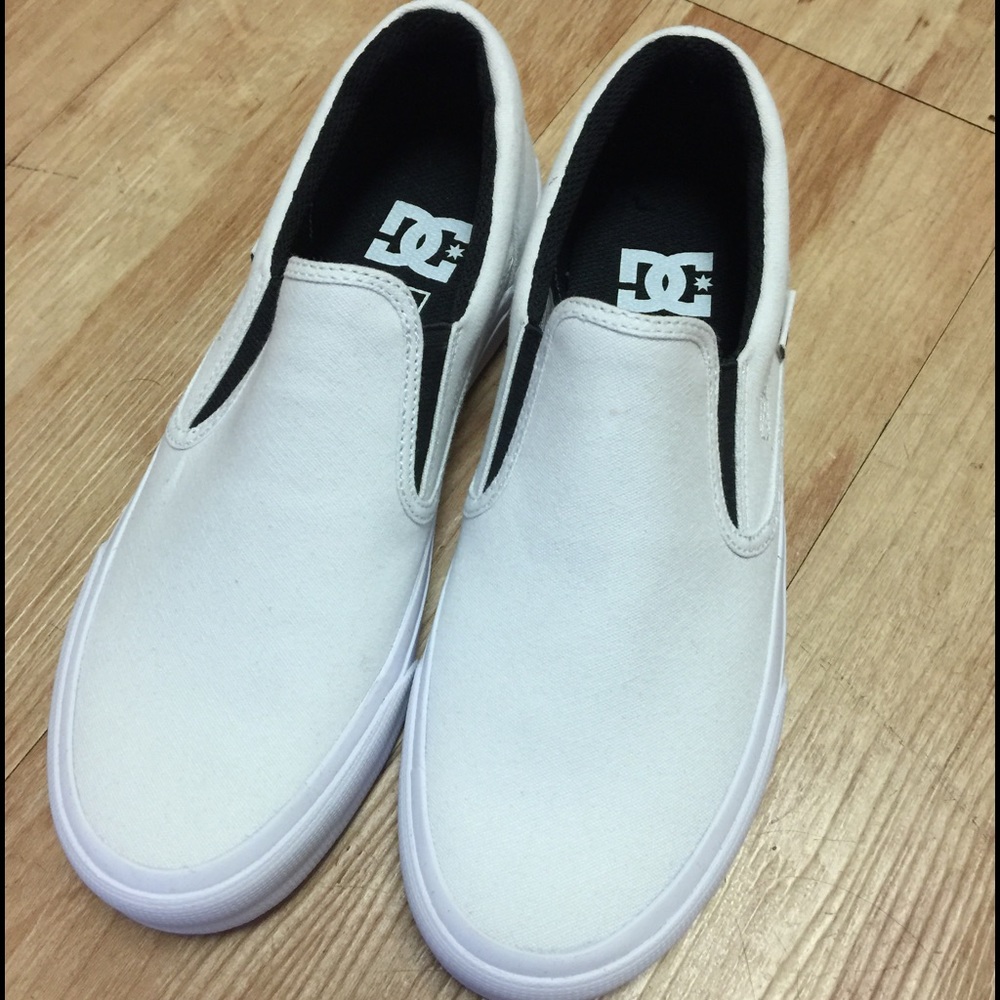 D.C. White slip on sneakers NEW