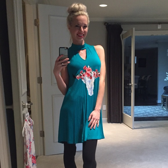 🆑 LAST 1: BLOWOUT Jade Boho Animal Skull dress - Picture 3 of 3