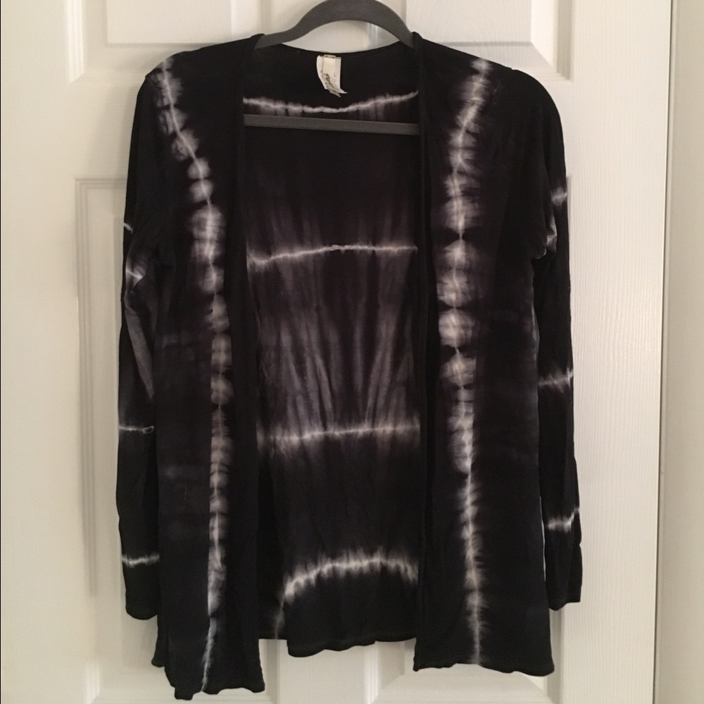 Tie dye open cardigan