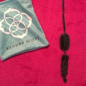 Kendra Scott black agate rayne necklace