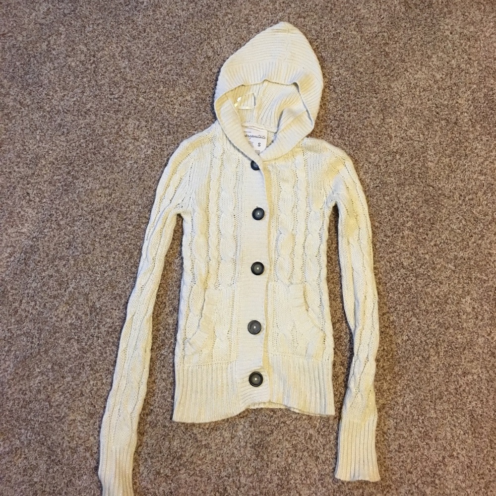 Aeropostale Sweater, Cable Knit Button Up Cardigan