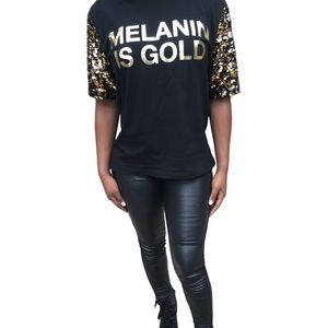SOLD OUT Sequin embellished  Tshirt with Melanin