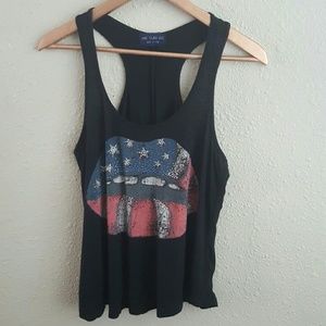 American flag lip print swing tank