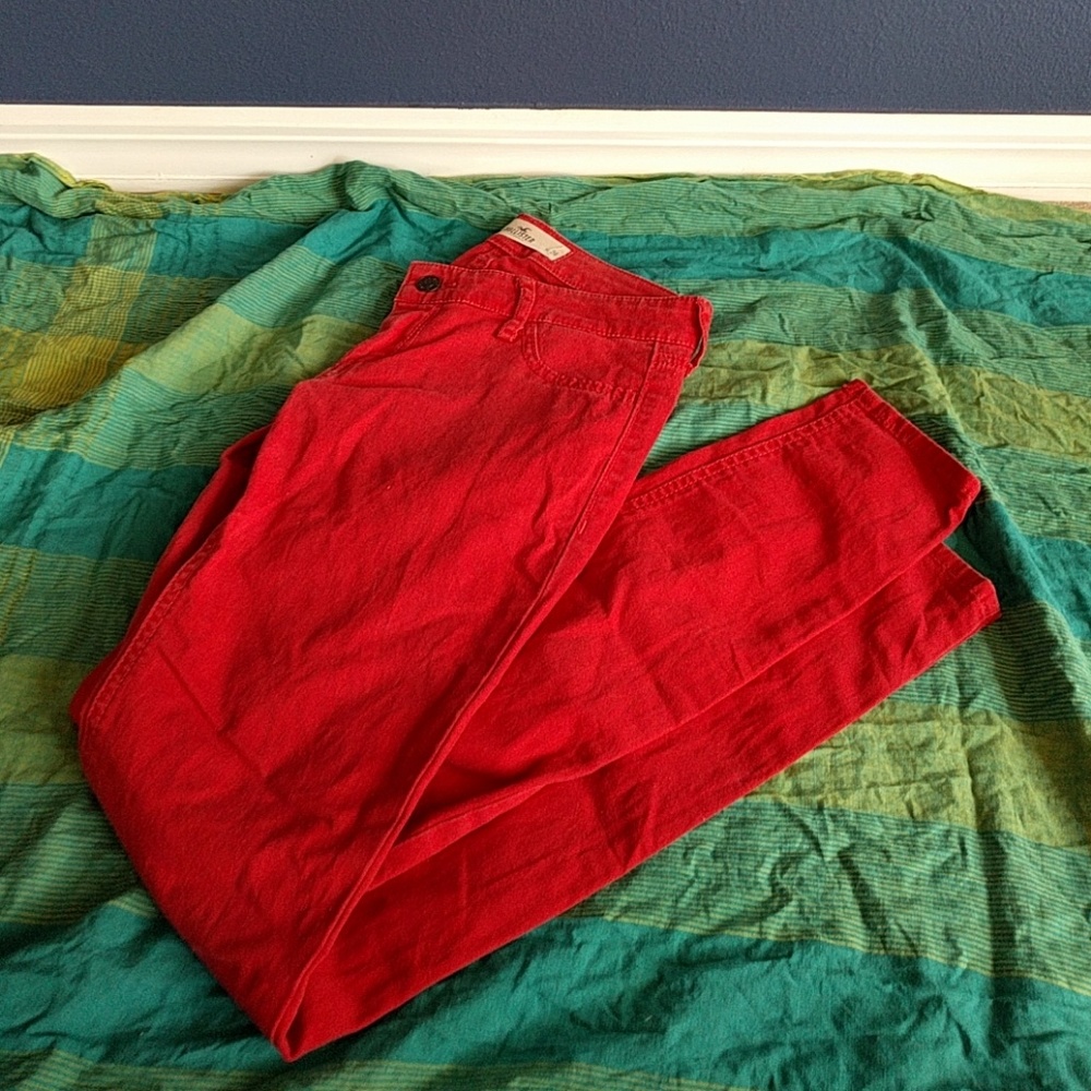 Red Hollister skinny jeggings