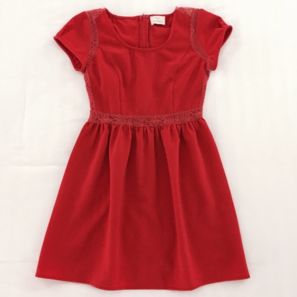 Anthropologie Pins & Needles Red Lace Dress - Picture 2 of 8