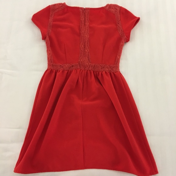 Anthropologie Pins & Needles Red Lace Dress - Picture 3 of 8
