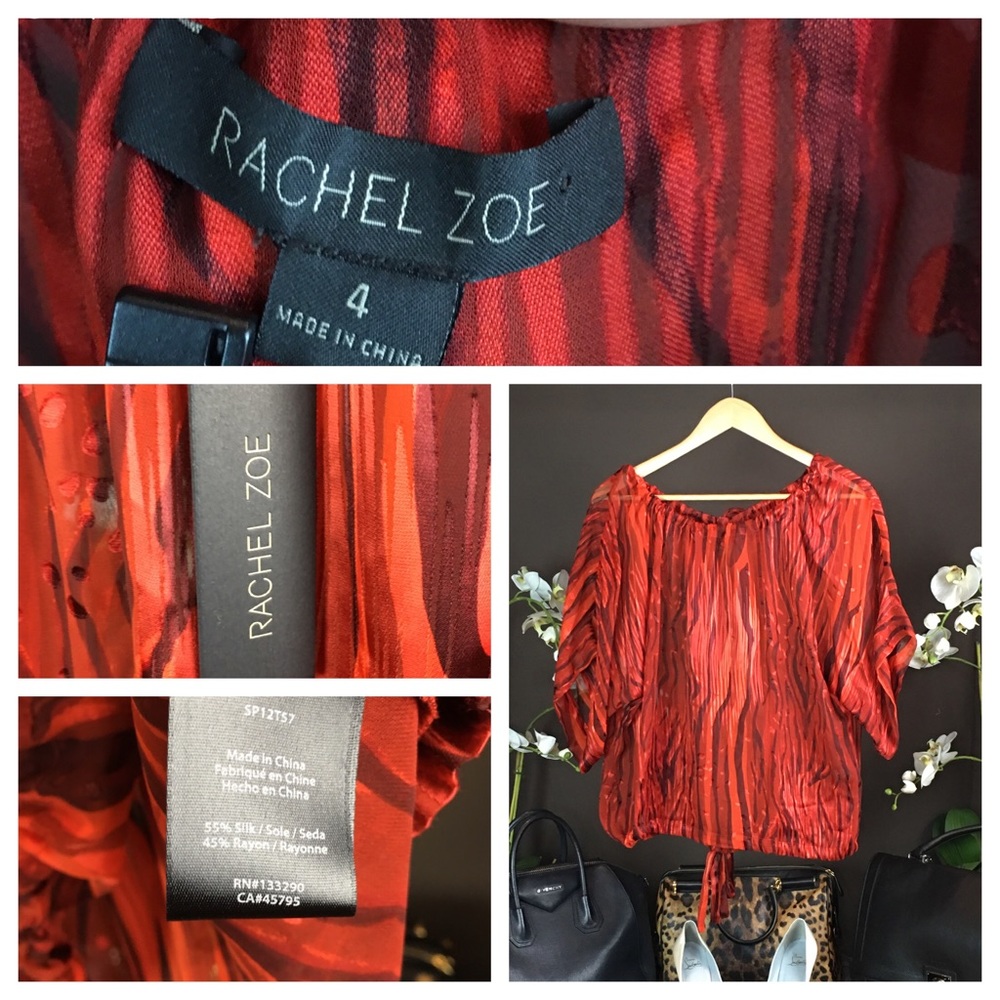 NWT RACHEL ZOE RED TOP - Picture 4 of 5