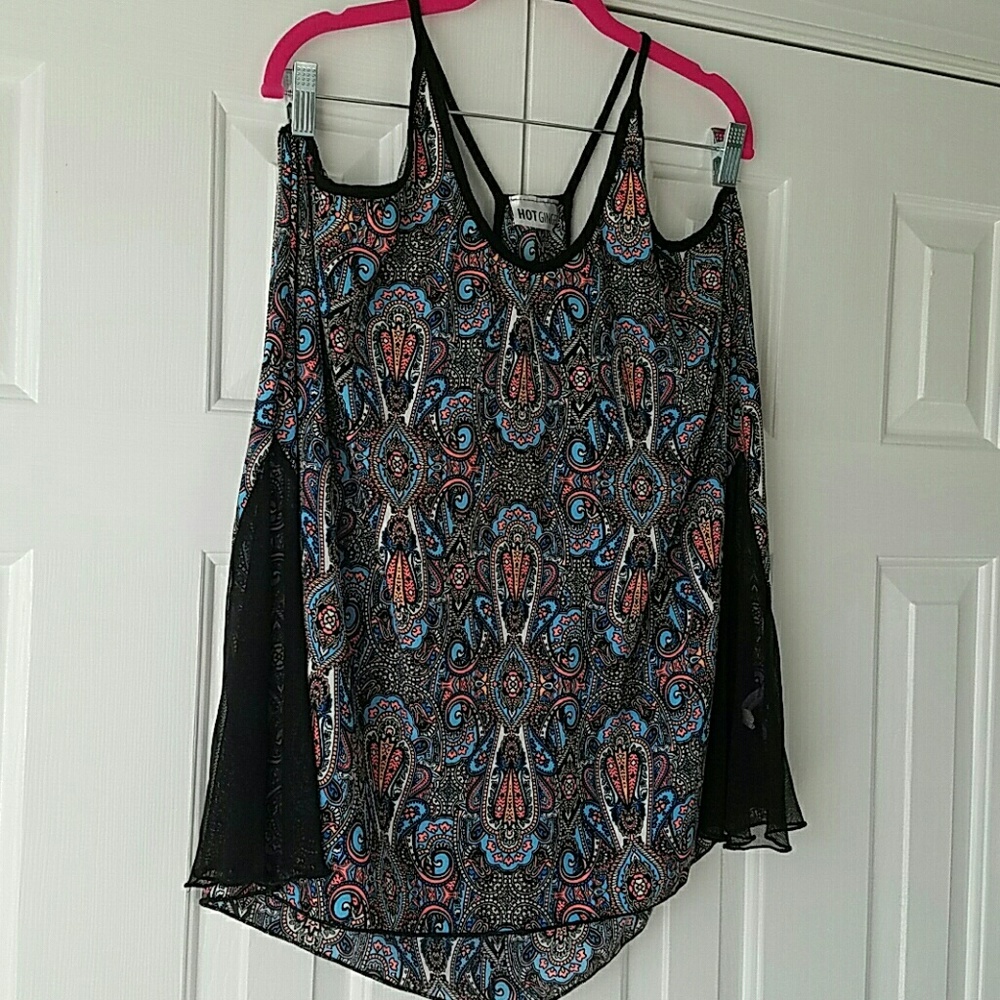 Mesh Cut Out Racer-back Tank