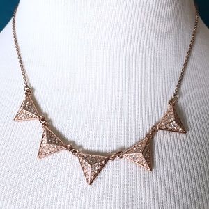 Rose gold tone spike necklace