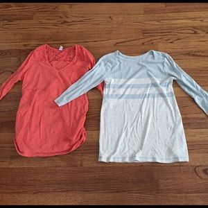 2 maternity shirts, Gap and Old Navy